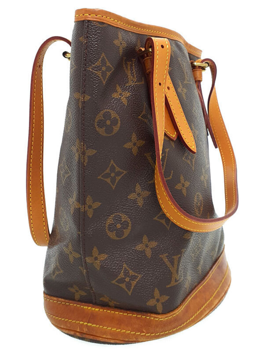 Louis Vuitton Bucket Shoulder Monogram Bag Brown